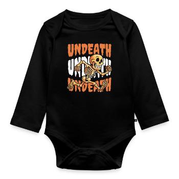 Coureur Jogger Coureur Courir Squelette Undeath - Body Bébé bio manches longues - noir - Devant