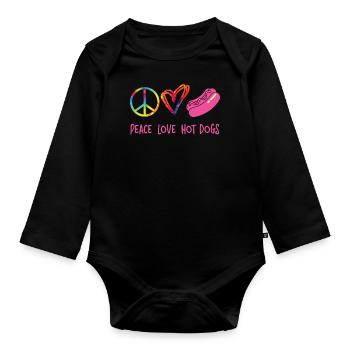Hot Dog Adulte Tie Dye Peace Love - Body Bébé bio manches longues - noir - Devant