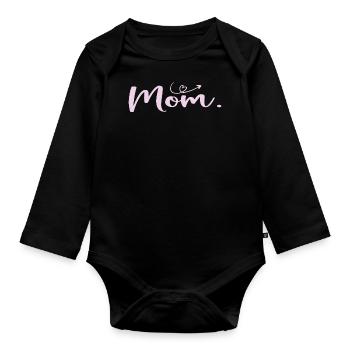 Maman Fête des Mères - Cadeau Journée de la Femme - Body Bébé bio manches longues - noir - Devant
