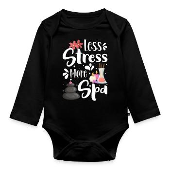 Méditation bien-être Chill Pilates - Body Bébé bio manches longues - noir - Devant