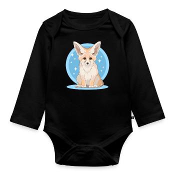 Fennek Fuchs Wüstenfüchse Geschenke - Baby Bio-Langarm-Body - Schwarz - Vorne