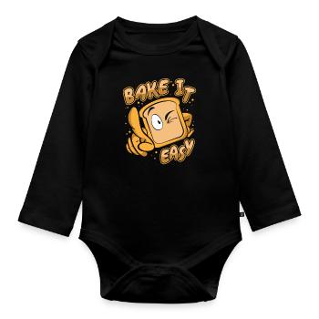 Bake It Easy Bread Maker Bread Dough Bread Queen - Organic Longsleeve Baby Bodysuit - black - Front