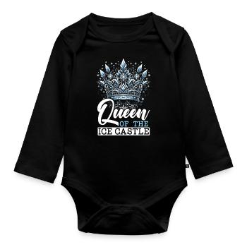 J'aime le flocon de neige de glace de saison d'hiver - Body Bébé bio manches longues - noir - Devant