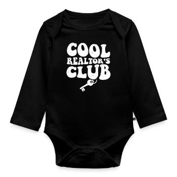 Realtor - Organic Longsleeve Baby Bodysuit - black - Front