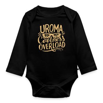 Uroma Coolness Overload Geburtstag Urgroßmutter - Baby Bio-Langarm-Body - Schwarz - Vorne