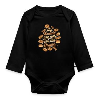 Mes pains ne sont pas pour les gens Fabricant de pain - Body Bébé bio manches longues - noir - Devant