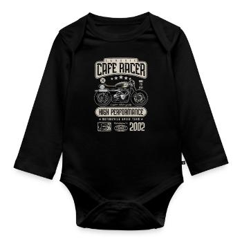 Cafe Racer Motorcycle Birthday Biker Born 2002 - Organic Longsleeve Baby Bodysuit - black - Front