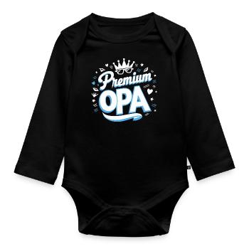 Premium Opa Geschenk Bester Großvater Bald Opa Du - Baby Bio-Langarm-Body - Schwarz - Vorne