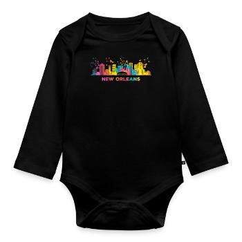Skyline Von New Orleans New Orleaner - Organic Longsleeve Baby Bodysuit - black - Front