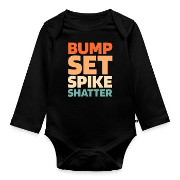 Volleyball Volleyball Players - Organic Longsleeve Baby Bodysuit - black - Front