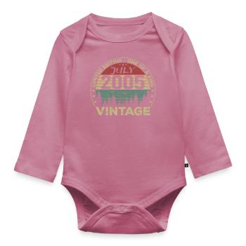 Juli 2005 Jahrgang 2005 Geburtstagsgeschenk - Baby Bio-Langarm-Body - Mauve - Vorne