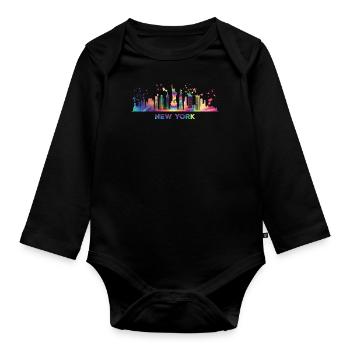 NewYorker Skyline New York - Baby Bio-Langarm-Body - Schwarz - Vorne