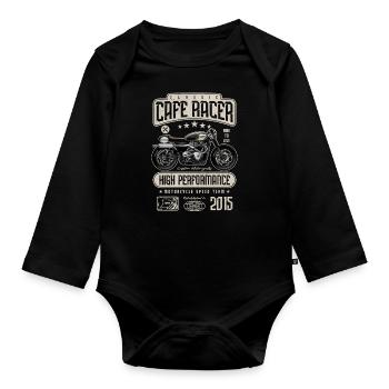 Cafe Racer Motorrad Geburtstag Biker Jahrgang 2015 - Baby Bio-Langarm-Body - Schwarz - Vorne