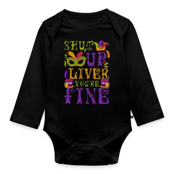 Mardi Gras Music Fun - Organic Longsleeve Baby Bodysuit - black - Front