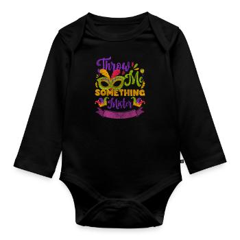 Mardi Gras Celebration New Orleans Queen - Organic Longsleeve Baby Bodysuit - black - Front