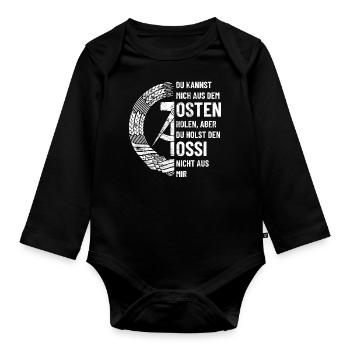 DDR Osten, Ossi Spruch Geschenk - Baby Bio-Langarm-Body - Schwarz - Vorne