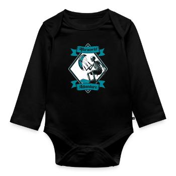 Kitesurfer Kitesurfen Kiten Kitesurfing Skelett - Baby Bio-Langarm-Body - Schwarz - Vorne