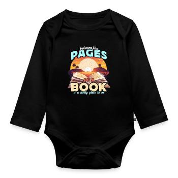 Literature Teacher Between The Pages Of Instructor - Baby Bio-Langarm-Body - Schwarz - Vorne