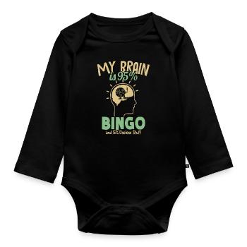 Mein Gehirn besteht zu 95% aus professionellen Bingo-Anrufer-Daubers - Baby Bio-Langarm-Body - Schwarz - Vorne
