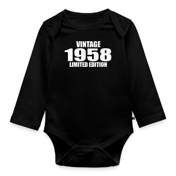 Vintage 1958 Geburtstag 1958 - Retro 1958 - Baby Bio-Langarm-Body - Schwarz - Vorne
