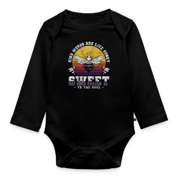 Bee Honeycomb Insect Beekeeper - Organic Longsleeve Baby Bodysuit - black - Front