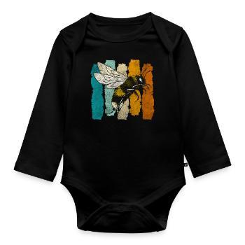 Abeille Honey Honeycomb World Saver - Body Bébé bio manches longues - noir - Devant
