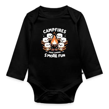 Campfires Make Camping Smore Fun - Organic Longsleeve Baby Bodysuit - black - Front