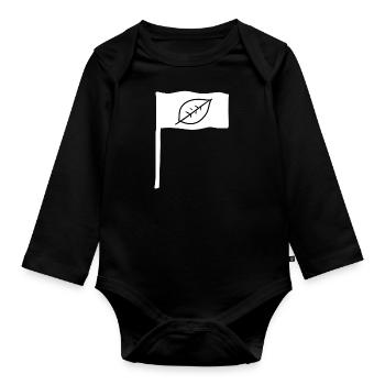 symbol flagge stange blatt natur - Baby Bio-Langarm-Body - Schwarz - Vorne