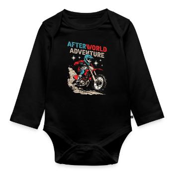 Mx Motocross Dirt Bike Skeleton - Organic Longsleeve Baby Bodysuit - black - Front