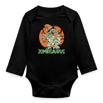 Funny Halloween Costume Dinosaur Lover - Organic Longsleeve Baby Bodysuit - black - Front