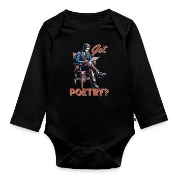 Poetry Lover Got Poetry Literature Teacher Bookish - Baby Bio-Langarm-Body - Schwarz - Vorne
