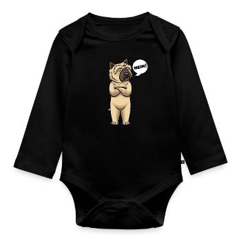 Cairn Terrier Hund Nein - Baby Bio-Langarm-Body - Schwarz - Vorne