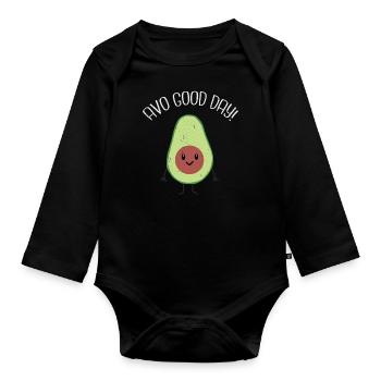 Avocado - Baby Bio-Langarm-Body - Schwarz - Vorne