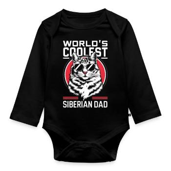 Katze Sibirische Geschenk - Baby Bio-Langarm-Body - Schwarz - Vorne
