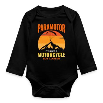 Motorschirmpilot Motorschirm Motorschirm - Baby Bio-Langarm-Body - Schwarz - Vorne