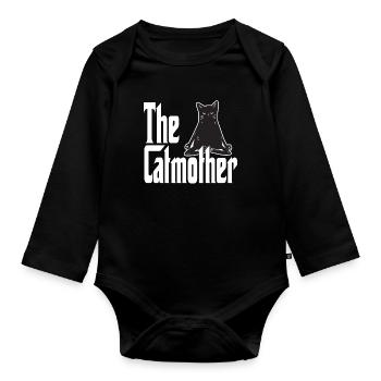 Maman chat La mère chat folle Chat Mère Kitty Maman - Body Bébé bio manches longues - noir - Devant