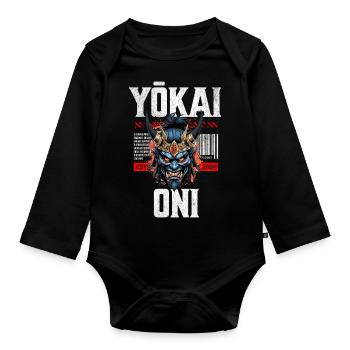 Yokai Oni - Baby Bio-Langarm-Body - Schwarz - Vorne