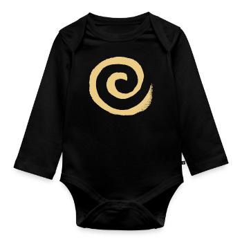 Spirale - Baby Bio-Langarm-Body - Schwarz - Vorne