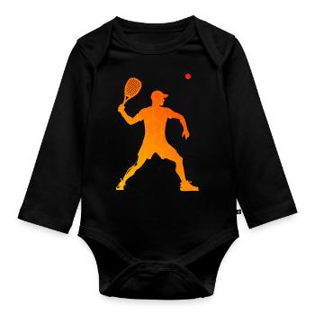 Men's Racquetball Games Pickleball Racquetball - Organic Longsleeve Baby Bodysuit - black - Front