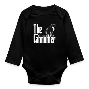 Cat Mom The Catmother Crazy Cat Mother Kitty Mommy - Organic Longsleeve Baby Bodysuit - black - Front