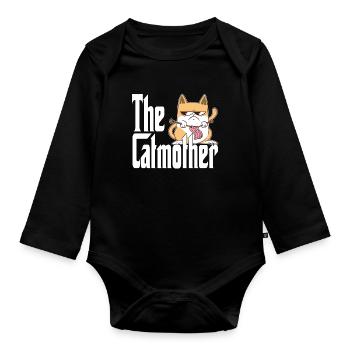 Cat Mom The Catmother Crazy Cat Mother Kitty Mommy - Organic Longsleeve Baby Bodysuit - black - Front