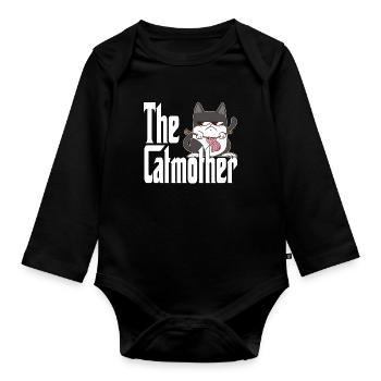 Cat Mom The Catmother Crazy Cat Mother Kitty Mommy - Organic Longsleeve Baby Bodysuit - black - Front