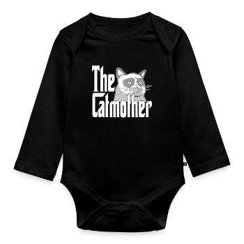 Cat Mom The Catmother Crazy Cat Mother Kitty Mommy - Organic Longsleeve Baby Bodysuit - black - Front