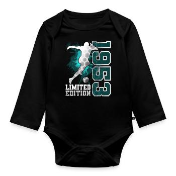 1953 Football Limited Edition Birthday - Organic Longsleeve Baby Bodysuit - black - Front