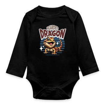 Bartagame Bartagamen Bearded Dragon - Organic Longsleeve Baby Bodysuit - black - Front