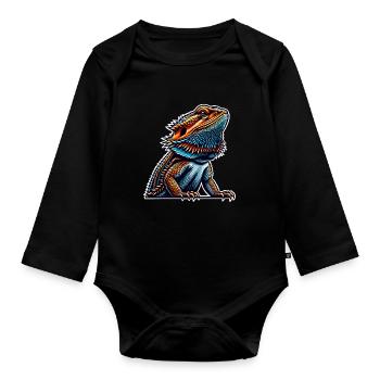 Bartagame Bartagamen Bearded Dragon - Organic Longsleeve Baby Bodysuit - black - Front