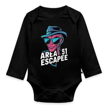 Area 51 Escapee - Organic Longsleeve Baby Bodysuit - black - Front