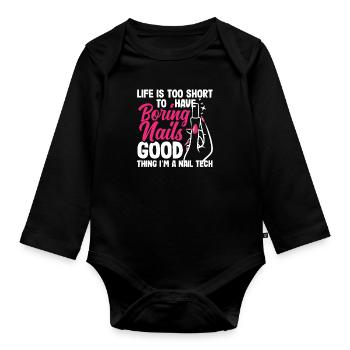 Hautpflege Kosmetikerin Kosmetik - Baby Bio-Langarm-Body - Schwarz - Vorne