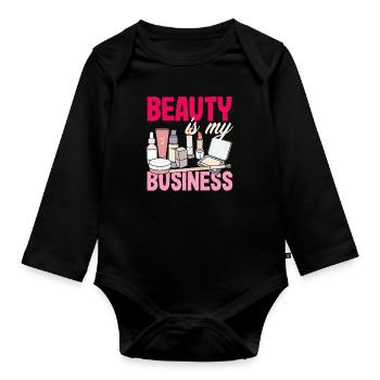 Hautpflege Kosmetikerin Kosmetik - Baby Bio-Langarm-Body - Schwarz - Vorne