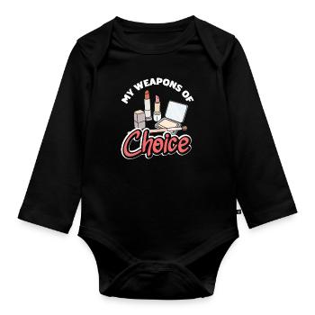 Hautpflege Kosmetikerin Kosmetik - Baby Bio-Langarm-Body - Schwarz - Vorne